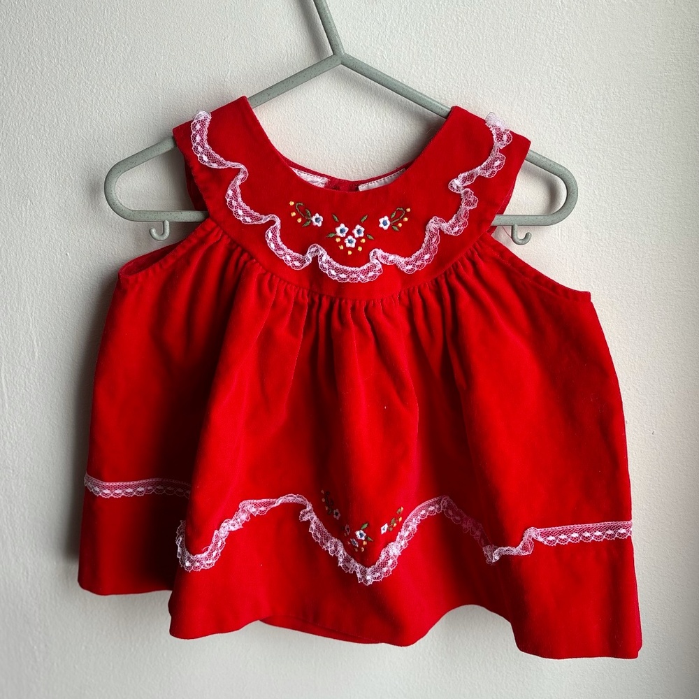 vintage baby velvet dress 6-12m